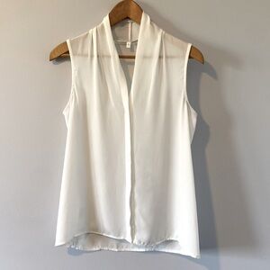 Contemporaine Simons Sheer White Sleeveless Top